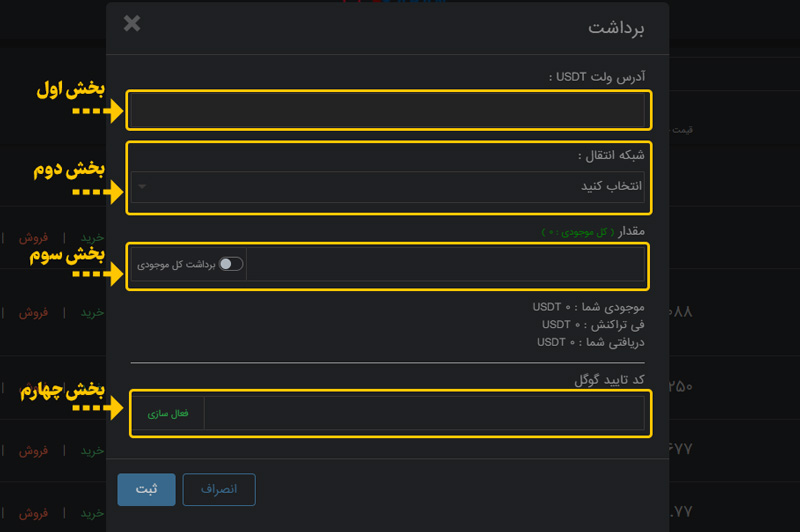 آموزش برداشت ارزدیجیتال آبان تتر