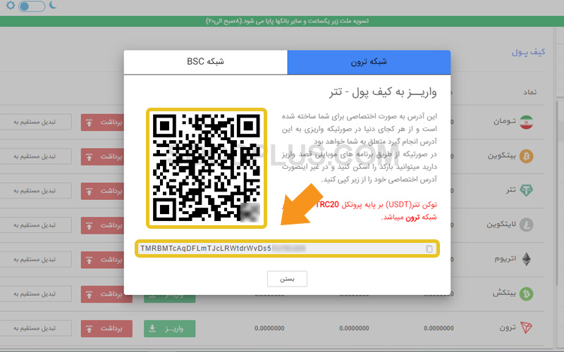 آموزش واریز و برداشت ارز دیجیتال در صرافی ارزپایا
